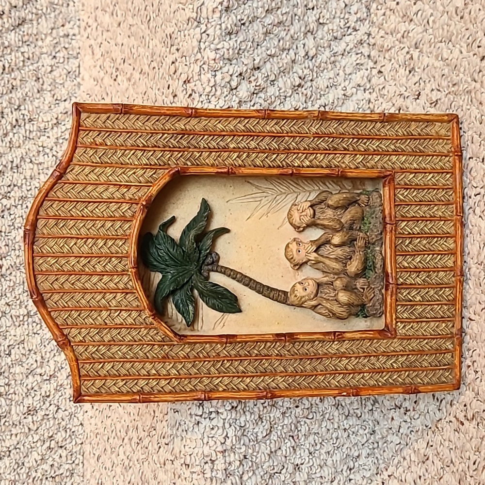Monkey Plaque See No Evil HearNo Evil Speak No Evil Wall Plaque 🌴 🙈 🙊 🐵 🌴